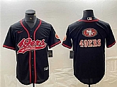 Men's San Francisco 49ers Black Team Big Logo With Patch Cool Base Stitched Baseball Jersey,baseball caps,new era cap wholesale,wholesale hats